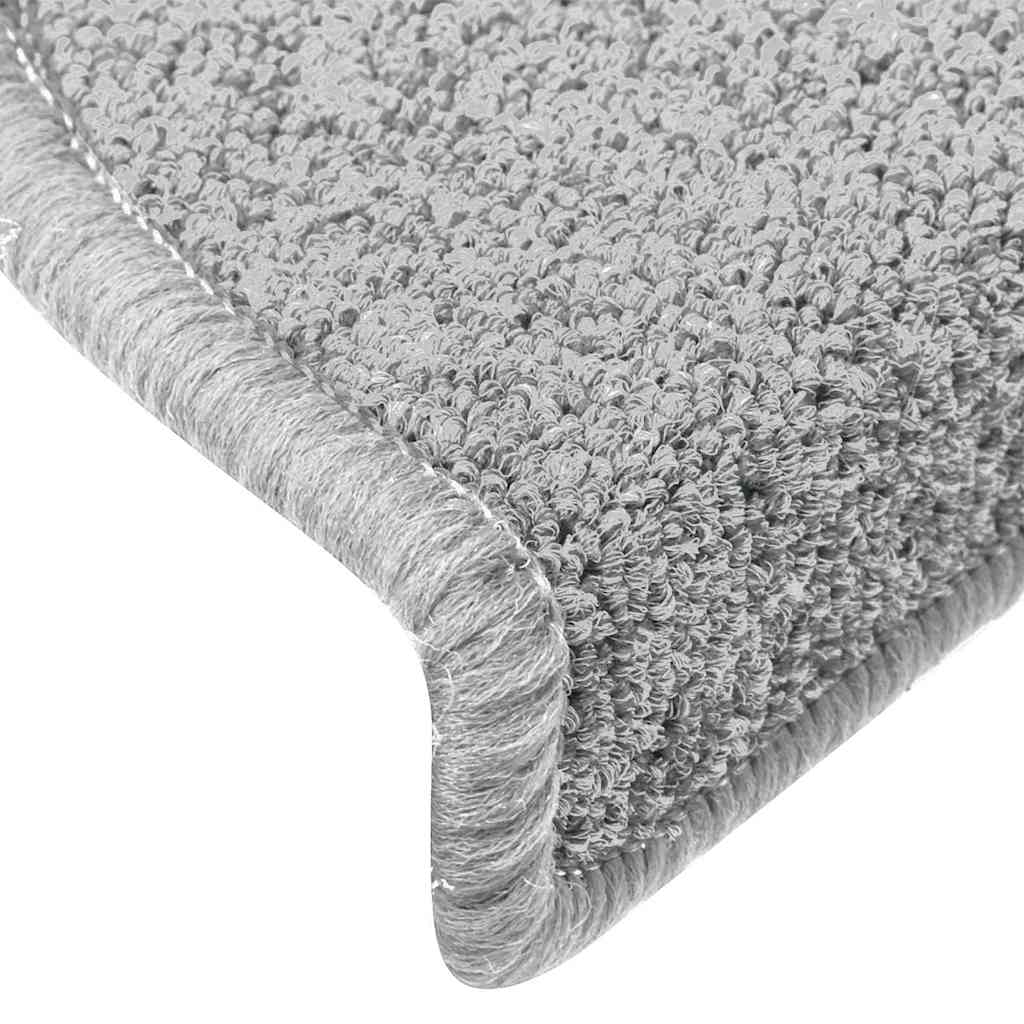 Tapis de marche d'escalier 30 pièces 65x24x4 cm Gris clair Semi-circulaire Grand