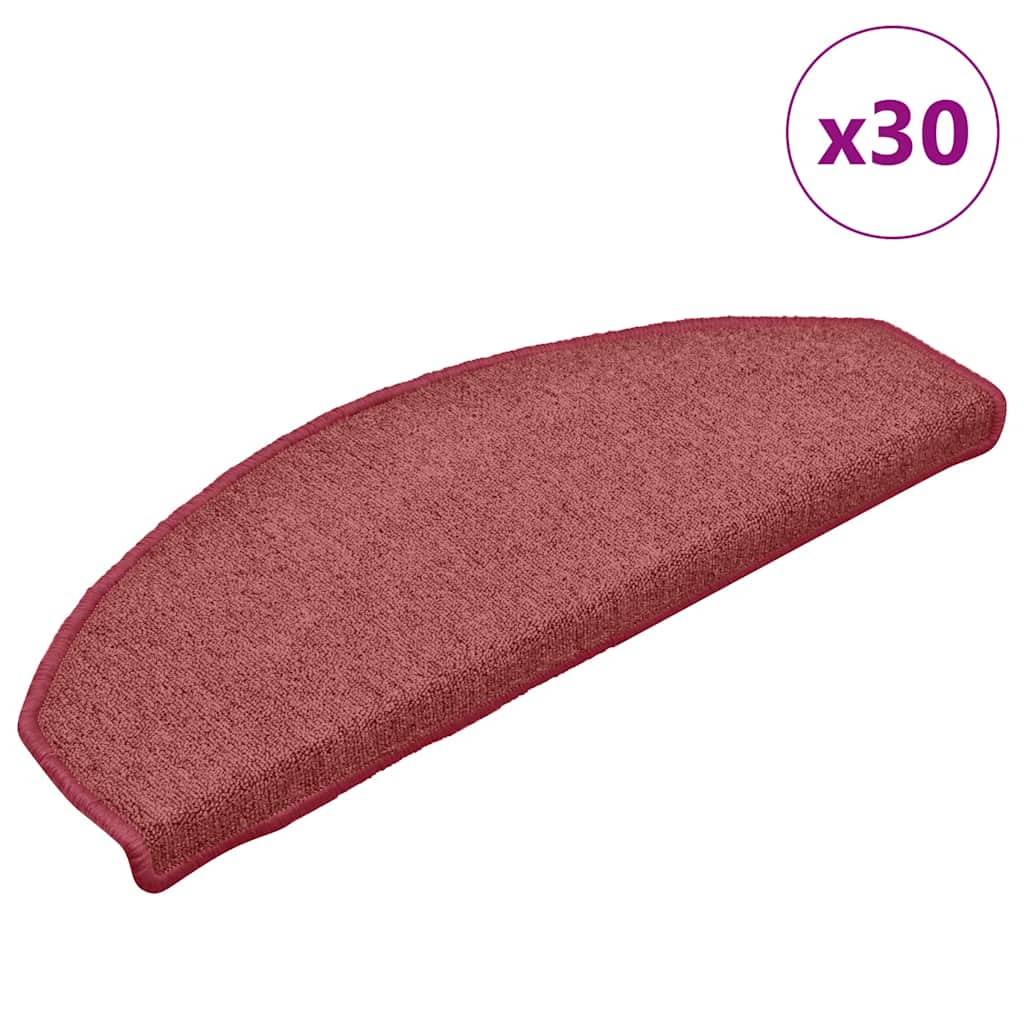 Stair Mats 30 pcs. 65x24x4 cm Bordeaux Half-Round Large