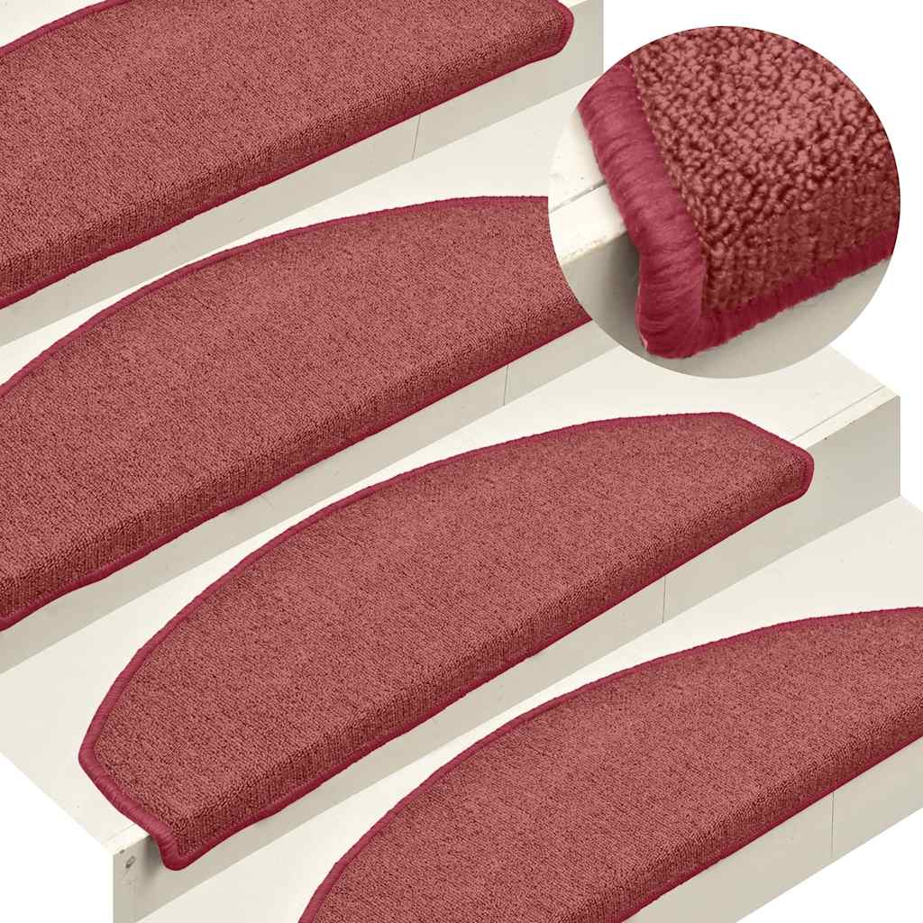 Stair Mats 30 pcs. 65x24x4 cm Bordeaux Half-Round Large
