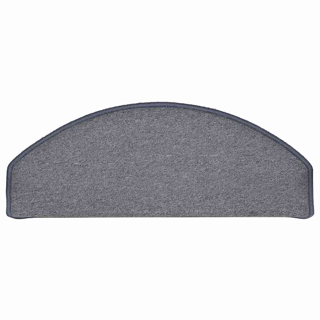 Marches d'escalier 30 pcs 65x24x4 cm Gris clair et bleu semi-circulaires grandes