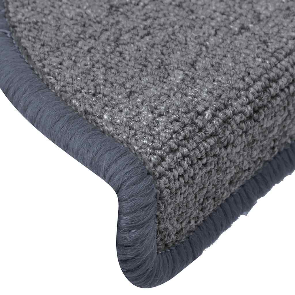 Marches d'escalier 30 pcs 65x24x4 cm Gris clair et bleu semi-circulaires grandes