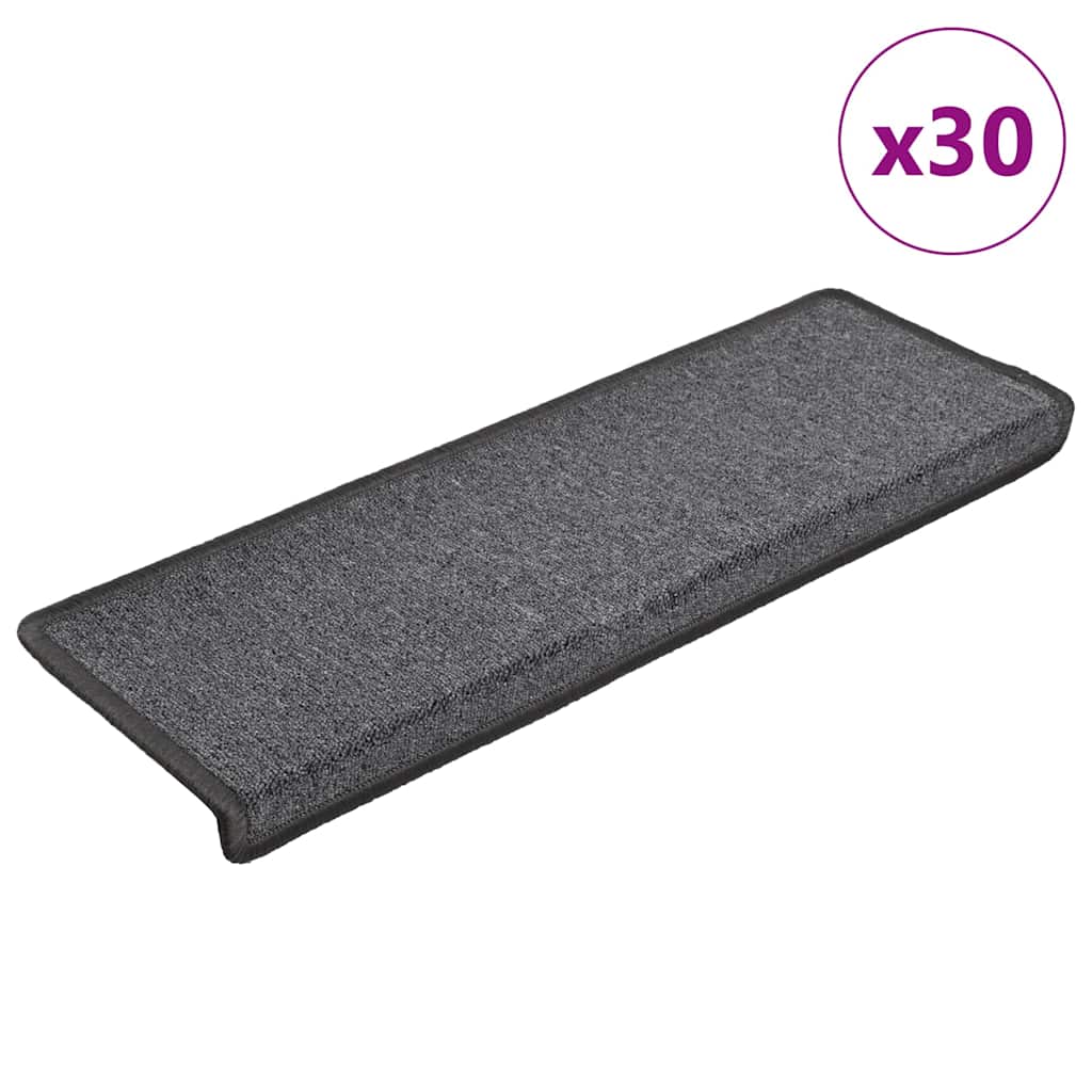 Stair Mats 30 pcs. 65x21x4 cm Dark Grey Rectangular Edge