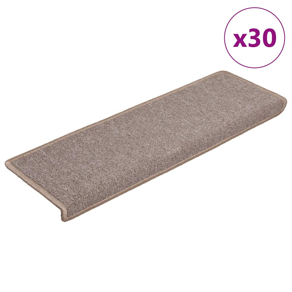 Stair Mats 30 pcs. 65x21x4 cm Light Brown Rectangular Edge
