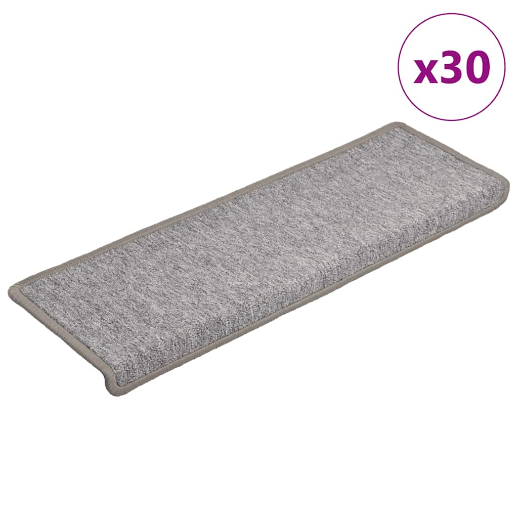 Marches d'escalier 30 pcs 65x21x4 cm Gris clair Bord rectangulaire