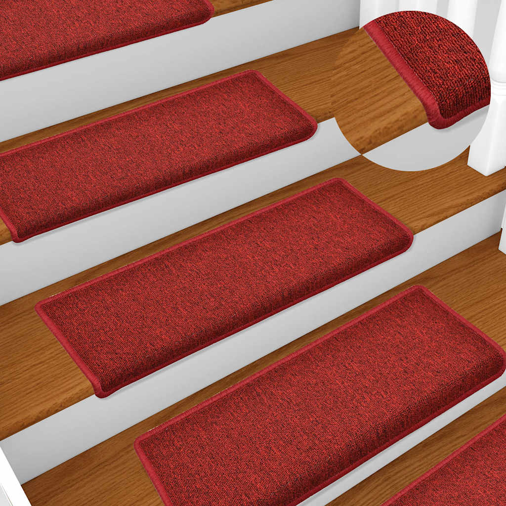 Stufenmatten 30 Stk. 65x21x4 cm Rot Rechteckiger Rand