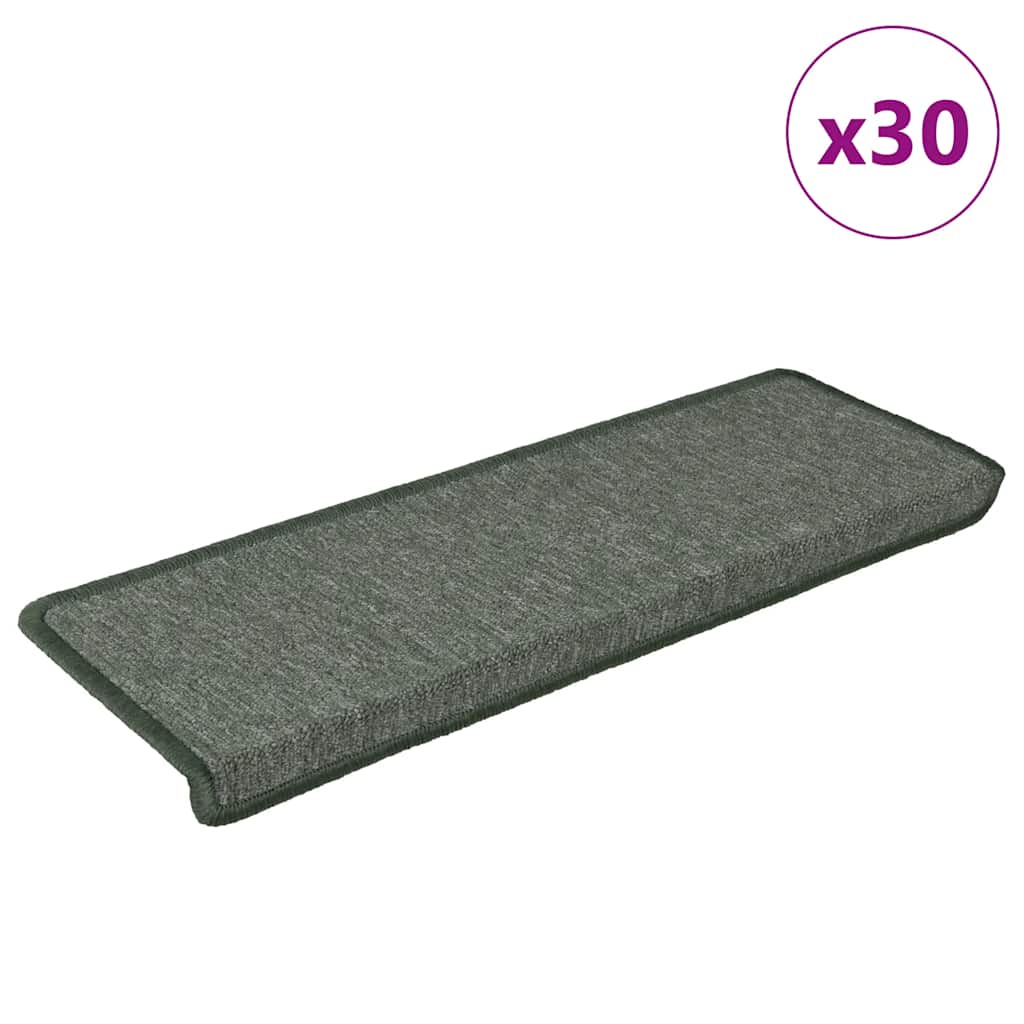 Stair Mats 30 pcs. 65x21x4 cm Dark Green Rectangular Edge