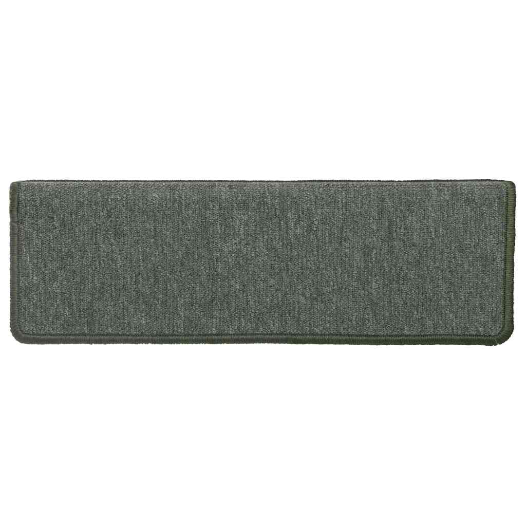 Stair Mats 30 pcs. 65x21x4 cm Dark Green Rectangular Edge