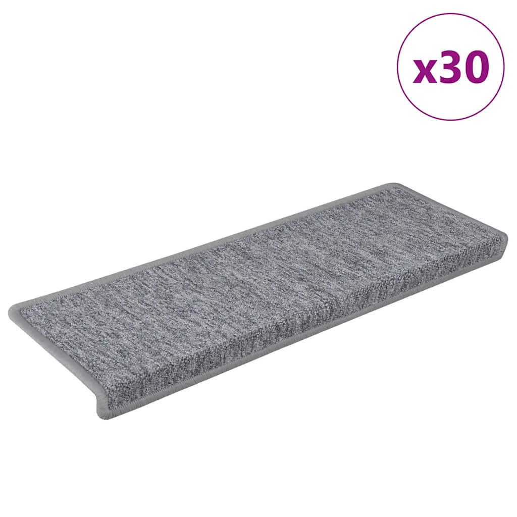 Tapis de marchettes 30 pces 65x21x4 cm Gris clair Bord rectangulaire