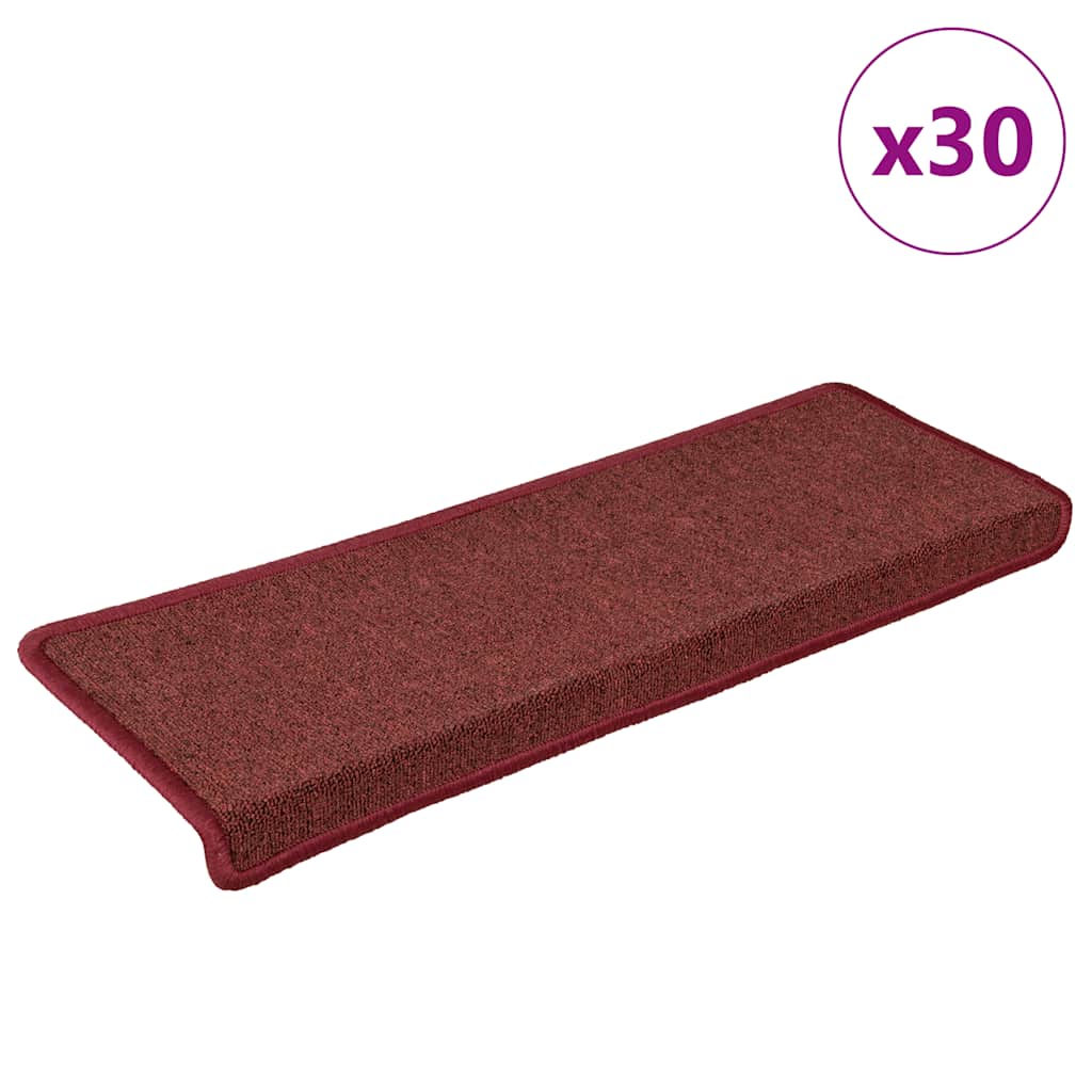 Tapis de marchettes 30 pces 65x21x4 cm Bordeaux Bord droit
