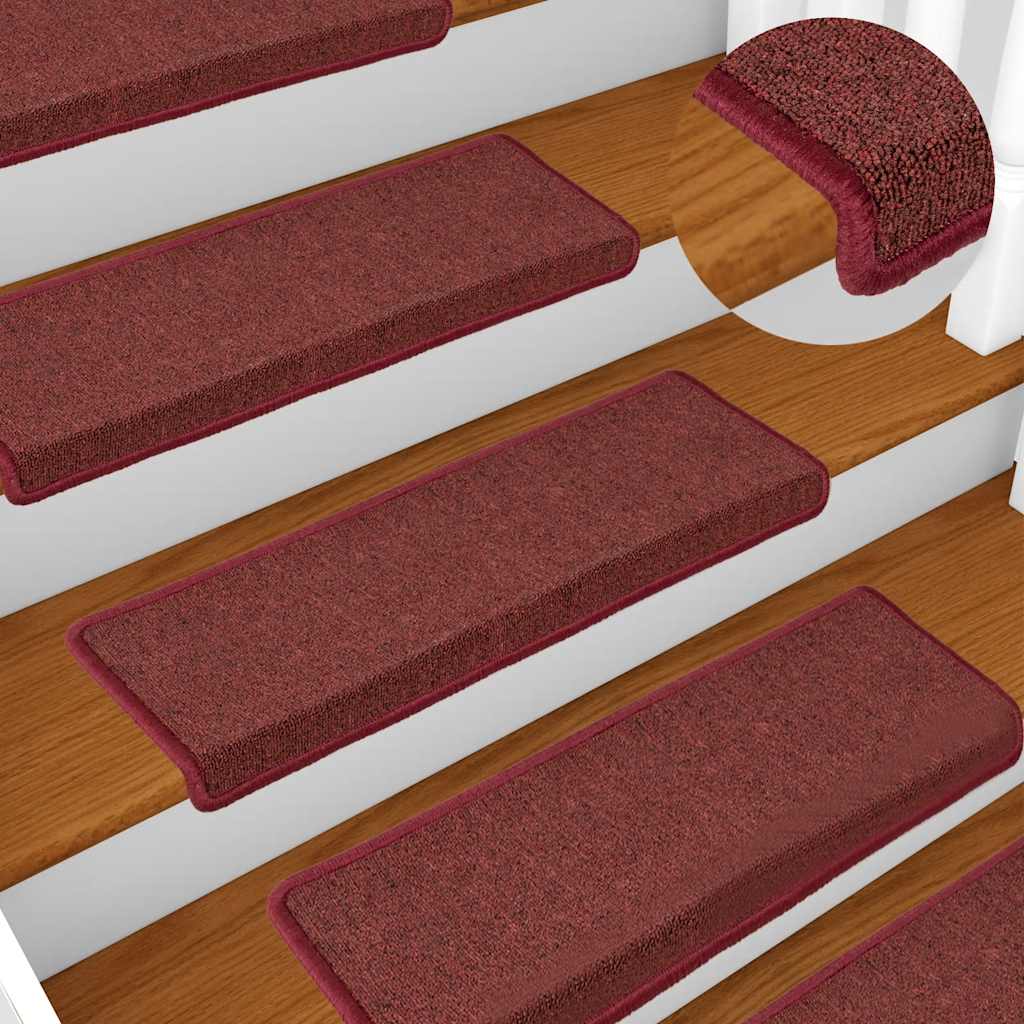 Tapis de marchettes 30 pces 65x21x4 cm Bordeaux Bord droit