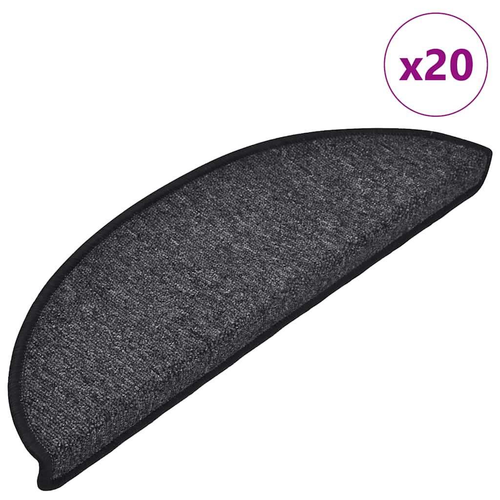 Tapis de marche 20 pces 56x17x3 cm anthracite semi-circulaire