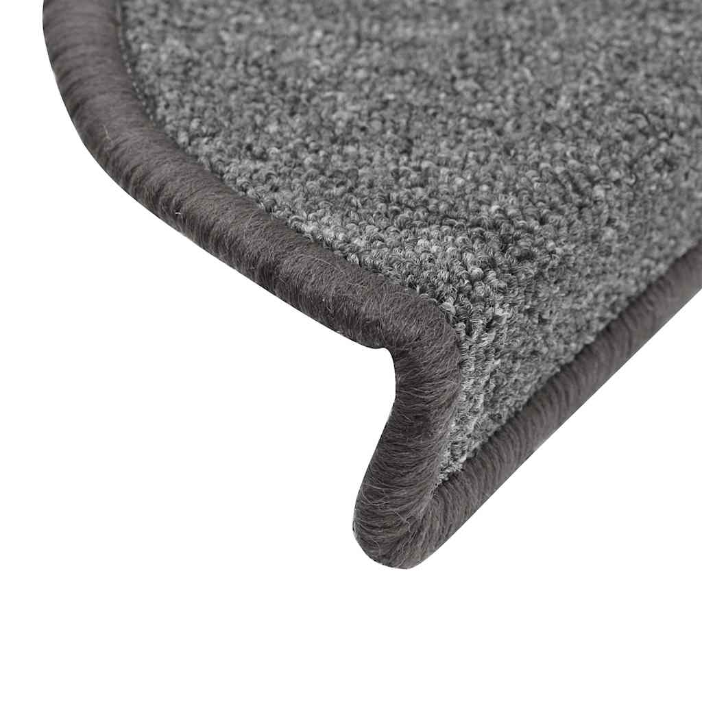 Tapis de marches 20 pces 56x17x3 cm Gris foncé Semi-circulaire