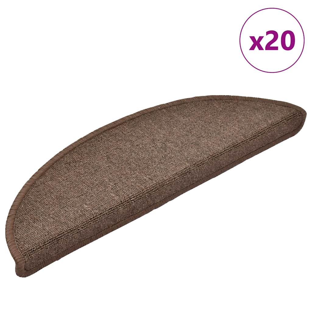 Tapis de marche 20 pcs 56x17x3 cm Marron café semi-circulaire