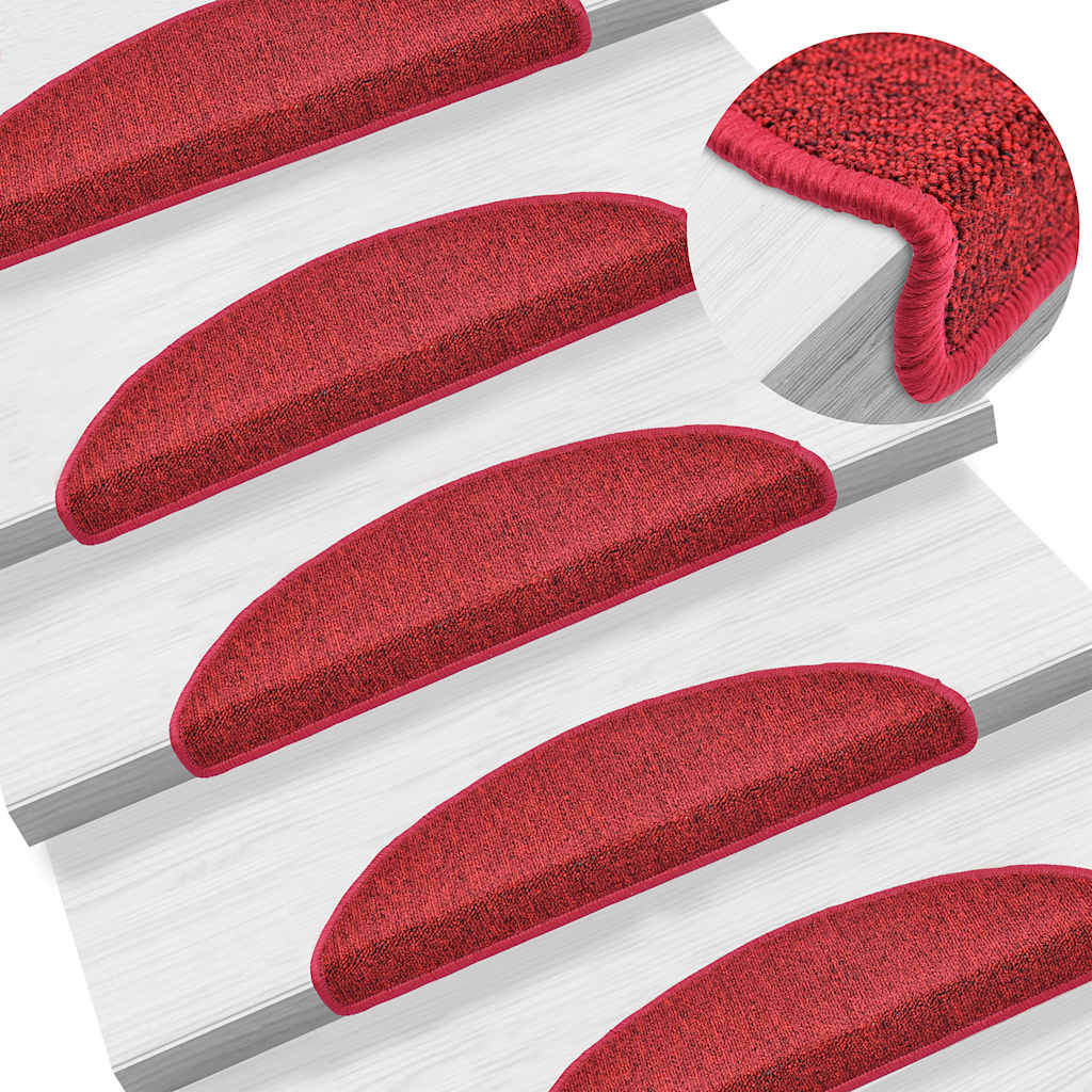 Stufenmatten 20 Stk. 56x17x3 cm Rot Halbrund