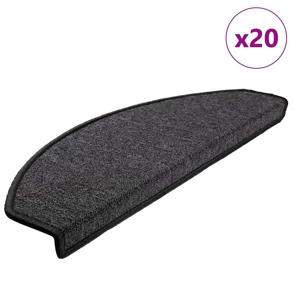 Stair Mats 20 pcs. 65x24x4 cm Anthracite Semi-Circular Large