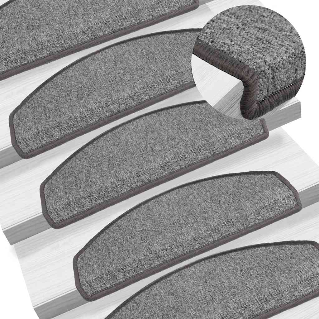 Marches de protection pour escalier 20 pièces 65x24x4 cm Gris foncé Semi-circulaire Grand