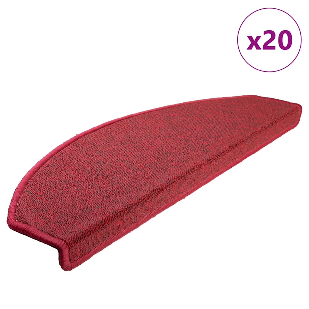 Stair Mats 20 pcs. 65x24x4 cm Red Semi-Circular Large