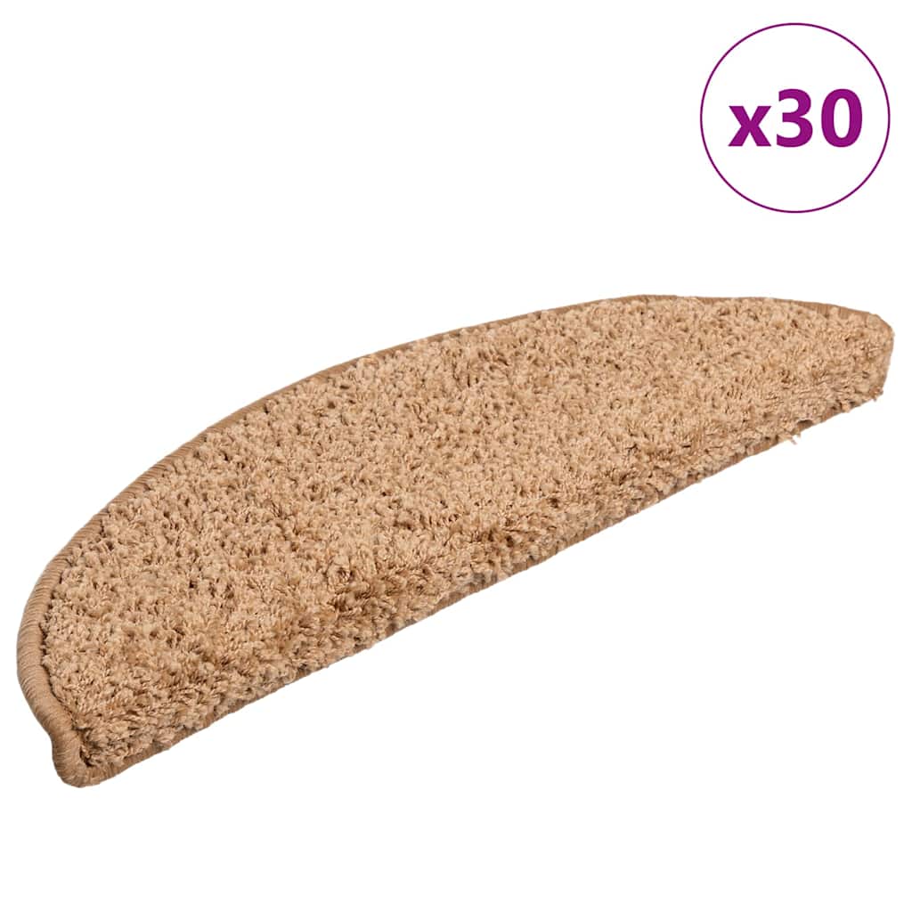 Tapis de marchettes 30 pces 56x17x3 cm Beige Semi-circulaire