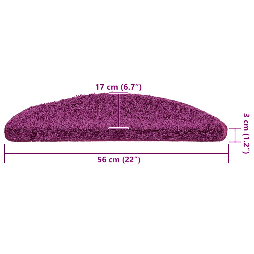 Tapis de marches 30 p. 56x17x3 cm violet demi-rond