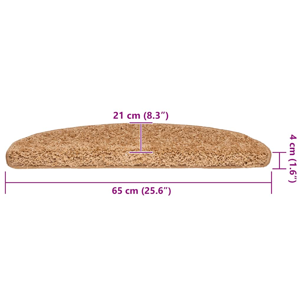 Marches d'escalier 30 pcs 65x21x4 cm Beige Semi-Rond Grand