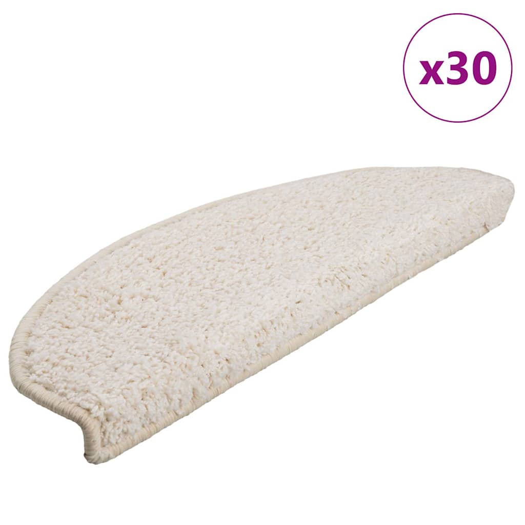 Marches d'escalier 30 pcs 65x21x4 cm Blanc Demi-rond Grand