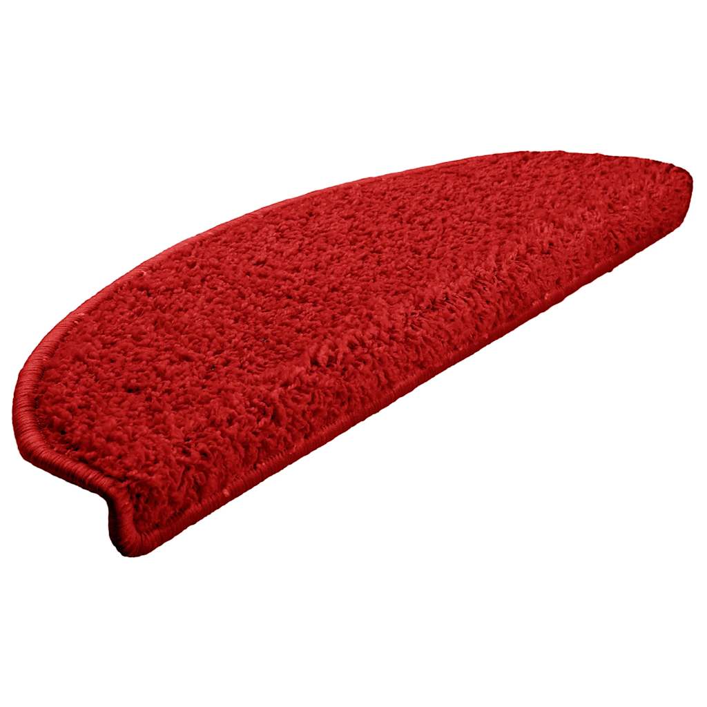 Stair Mats 30 pcs. 65x21x4 cm Red Semi-circular Large