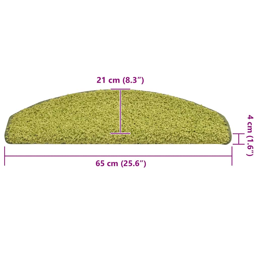 Stair Mats 30 pcs. 65x21x4 cm Green Half Round Large