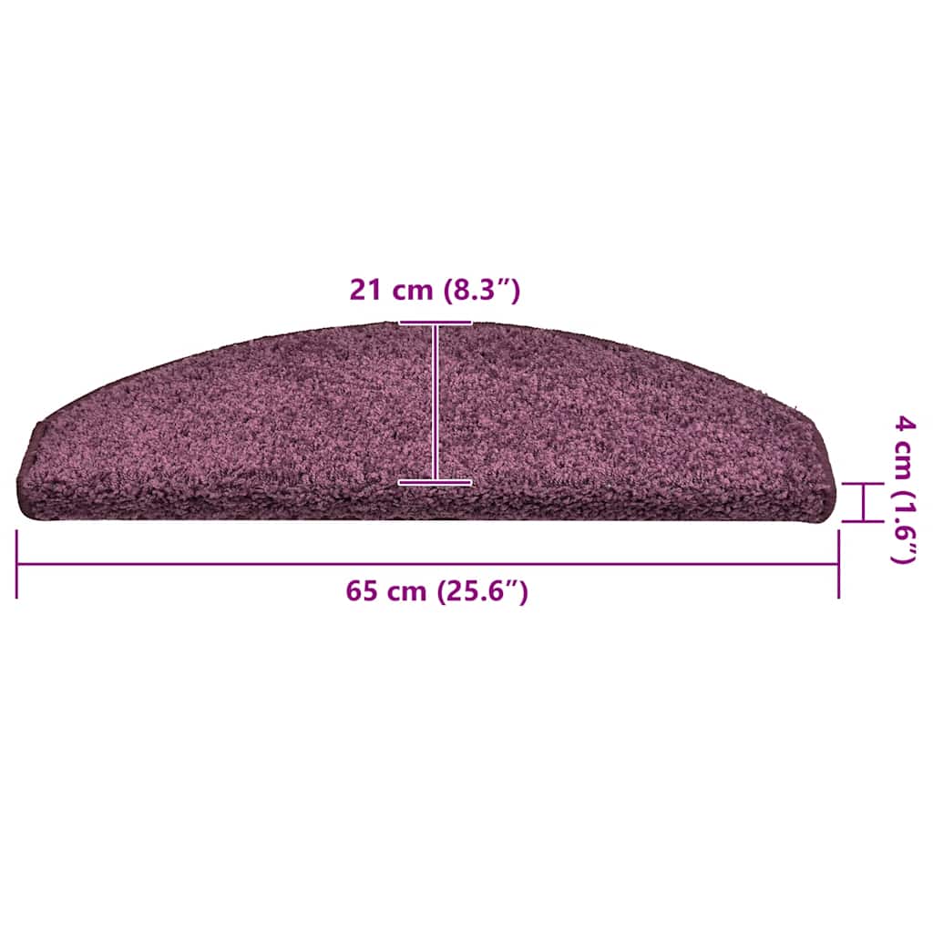 Stufenmatten 30 Stk. 65x21x4 cm Dunkelviolett Halbrund Groß
