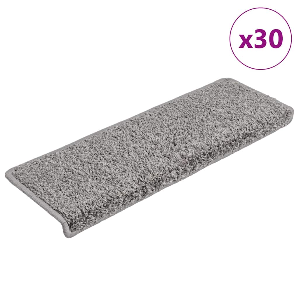 Stair Mats 30 pcs. 65x21x4 cm Grey Rectangular Edge