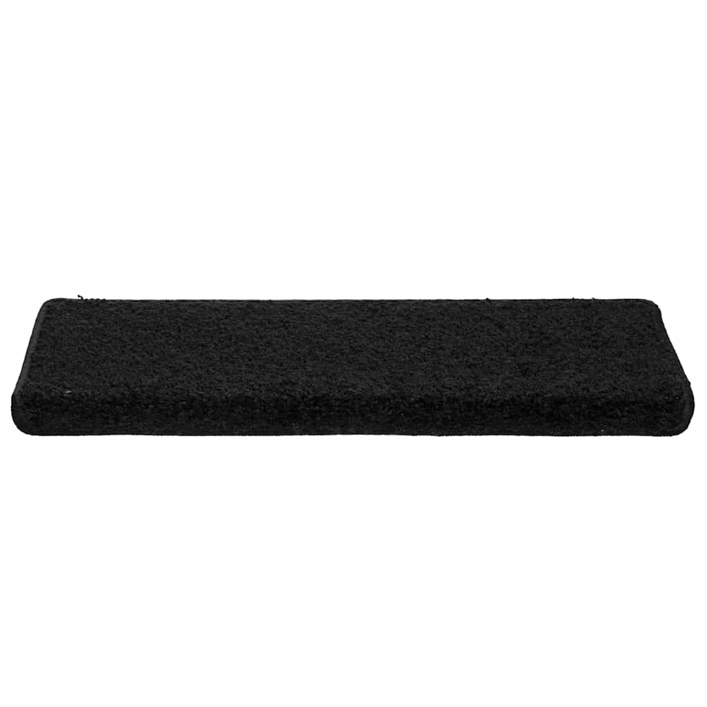 Tapis de marches 30 pièces 65x21x4 cm Noir Bord droit