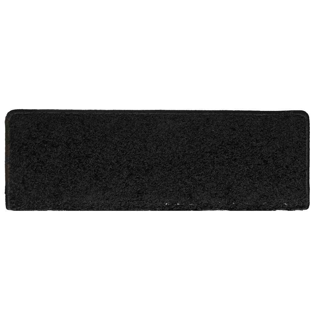 Tapis de marches 30 pièces 65x21x4 cm Noir Bord droit
