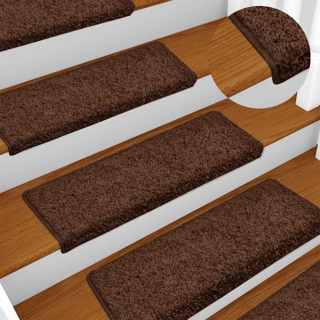 Stair Mats 30 pcs. 65x21x4 cm Brown Rectangular Edge