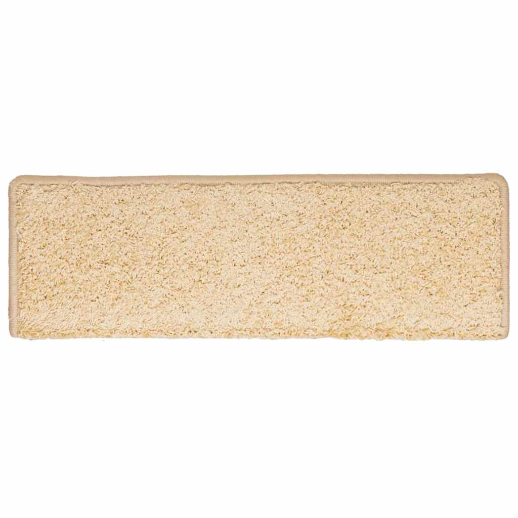 Stair Mats 30 Pcs. 65x21x4 cm Cream Rectangular Edge
