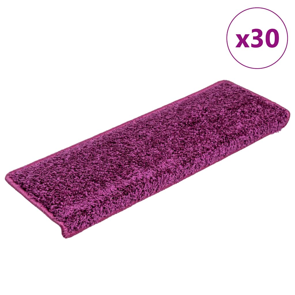 Stair Mats 30 pcs. 65x21x4 cm Violet Rectangular Edge