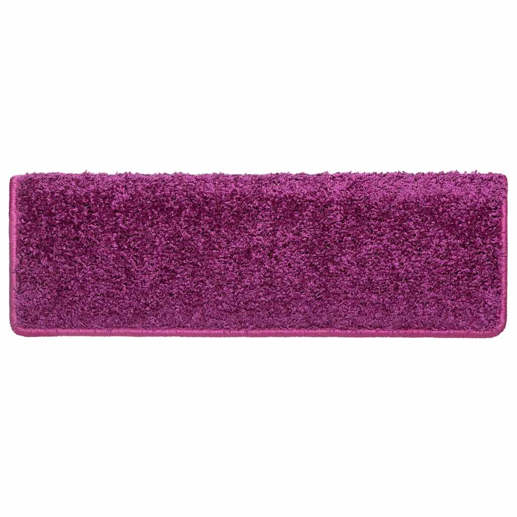 Stair Mats 30 pcs. 65x21x4 cm Violet Rectangular Edge