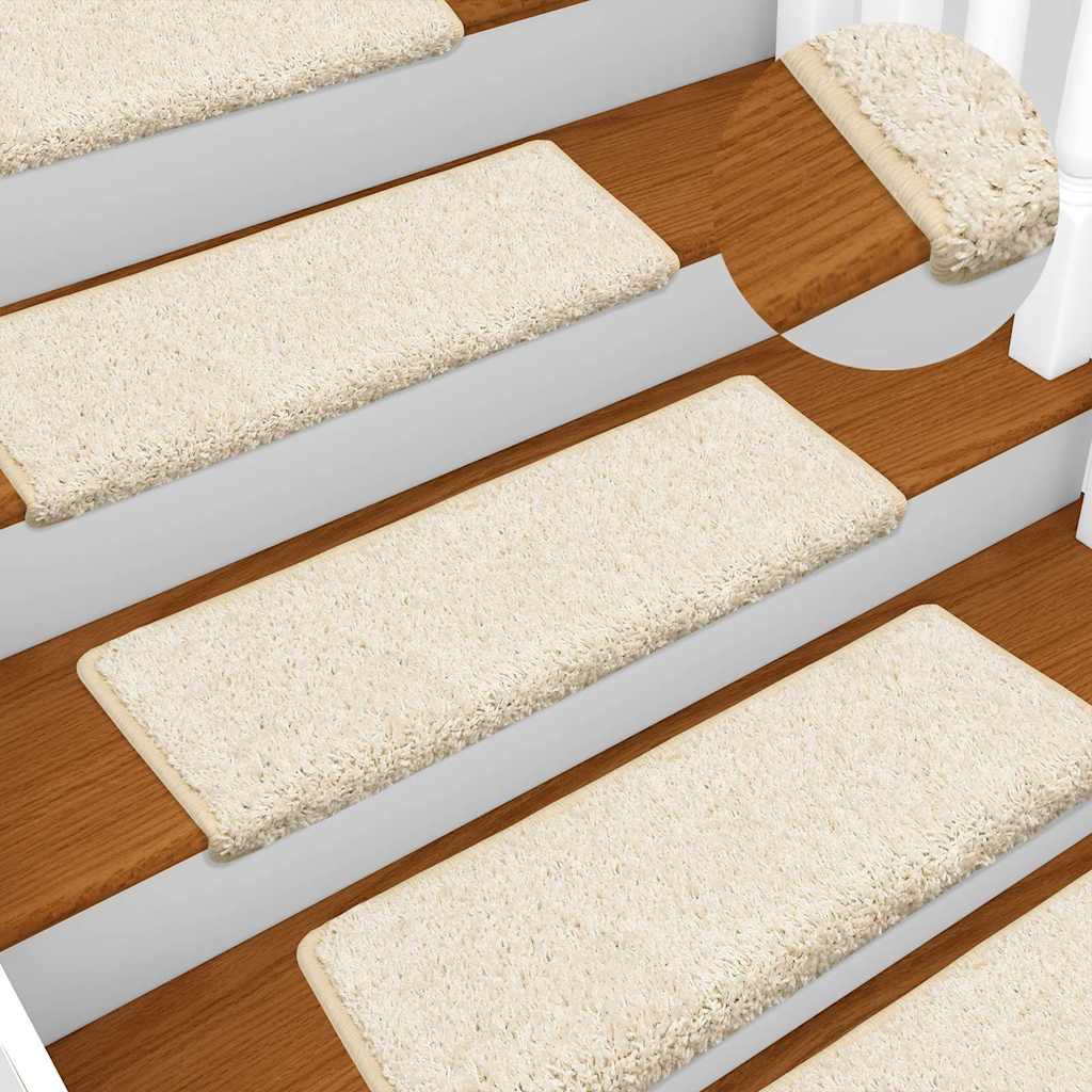 Stair Mats 30 pcs. 65x21x4 cm White Rectangular Edge