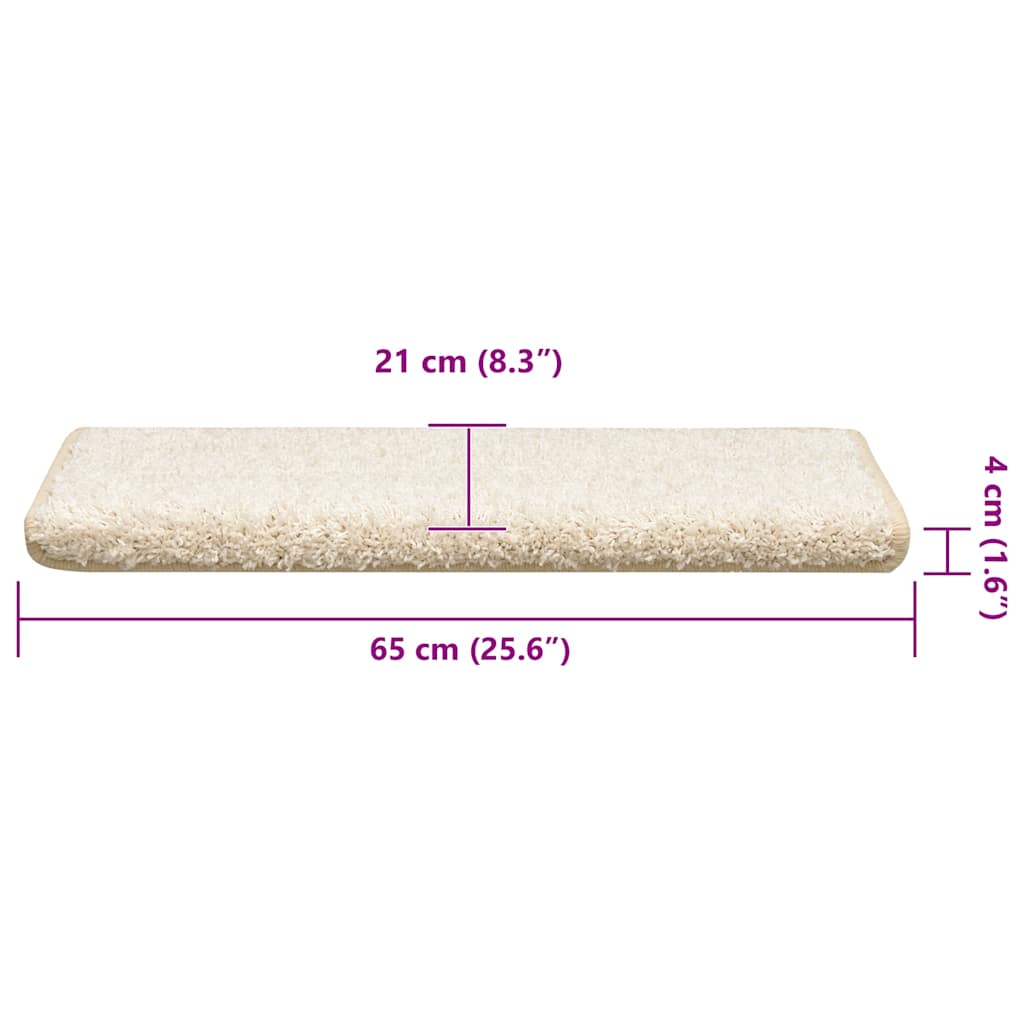 Stair Mats 30 pcs. 65x21x4 cm White Rectangular Edge