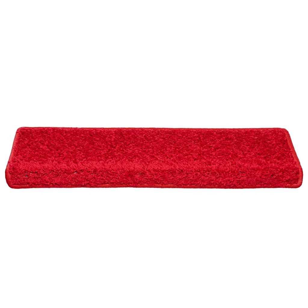 Tapis de marches 30 pièces 65x21x4 cm Rouge Bordure rectangulaire