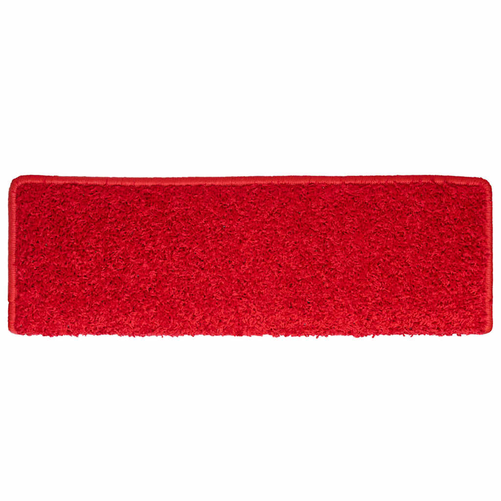 Tapis de marches 30 pièces 65x21x4 cm Rouge Bordure rectangulaire