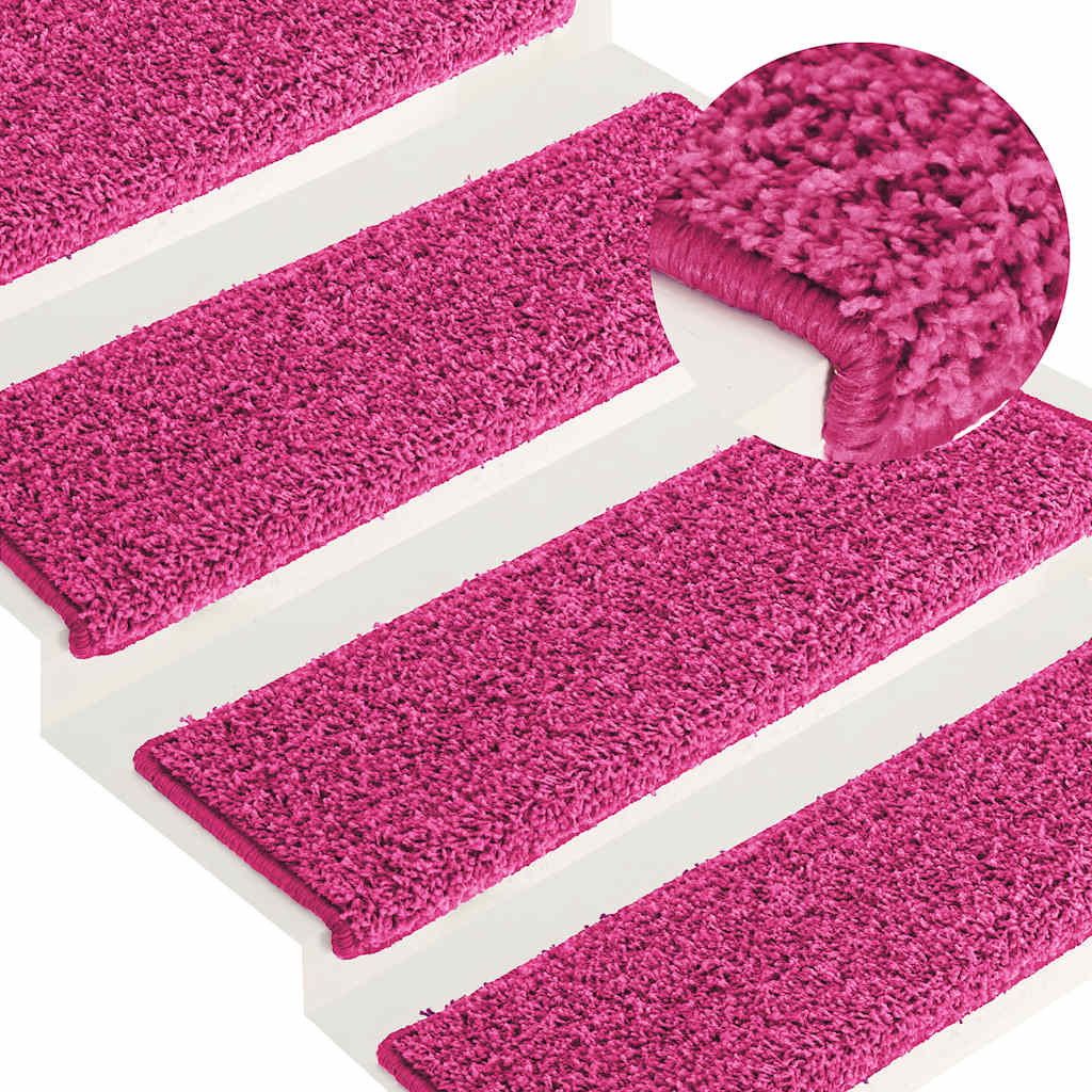 Stair Mats 30 pcs. 65x21x4 cm Pink Rectangular Edge