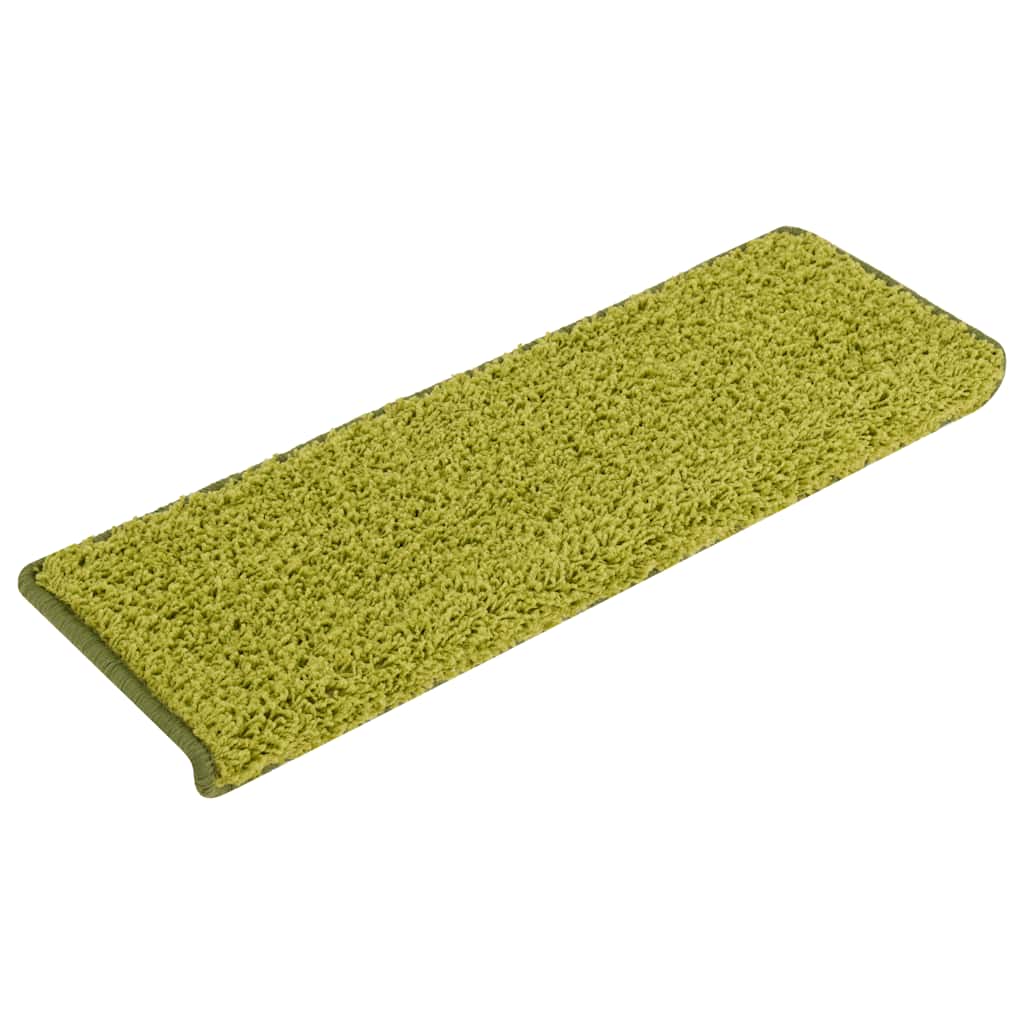 Tapis de marche d'escalier 30 pièces 65x21x4 cm Vert Bord rectangulaire