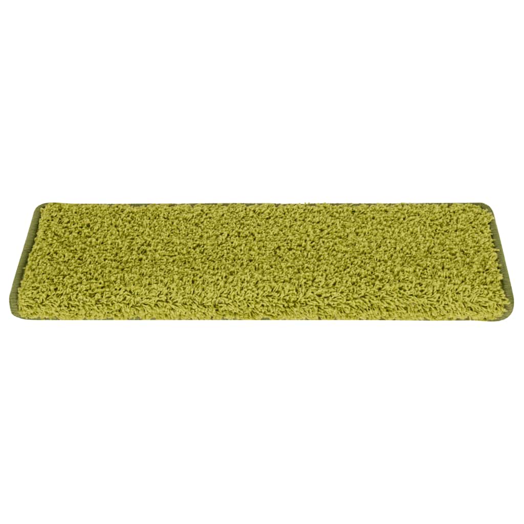 Tapis de marche d'escalier 30 pièces 65x21x4 cm Vert Bord rectangulaire