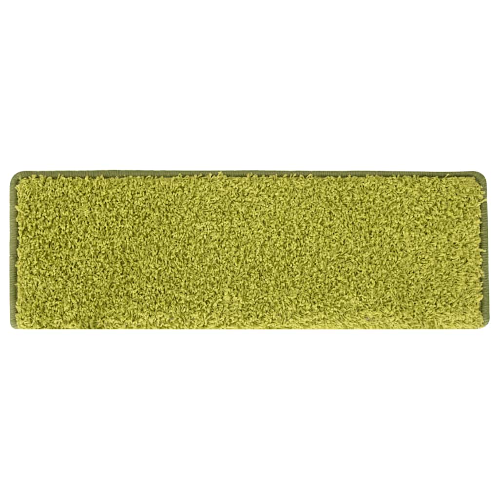 Tapis de marche d'escalier 30 pièces 65x21x4 cm Vert Bord rectangulaire