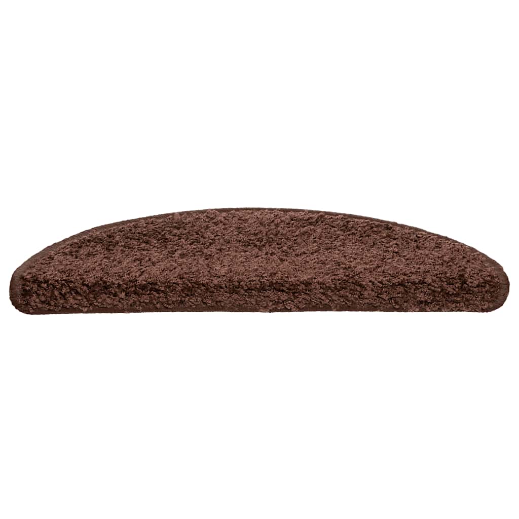 Stair Mats 20 pcs. 56x17x3 cm Brown Semicircular