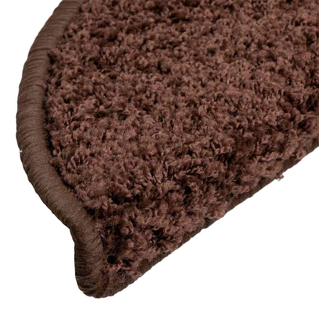 Stair Mats 20 pcs. 56x17x3 cm Brown Semicircular