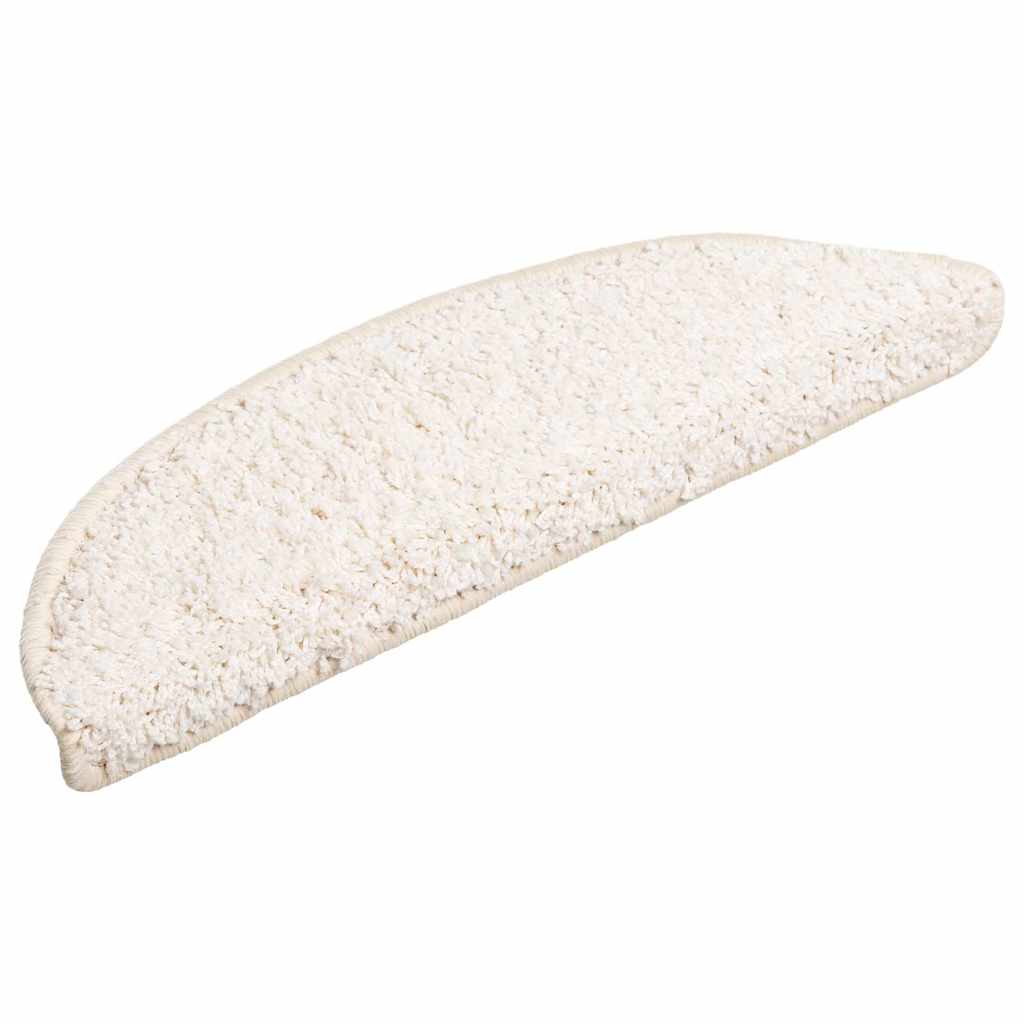 Tapis de marche d'escalier 20 pcs. 56x17x3 cm Blanc Demi-rond