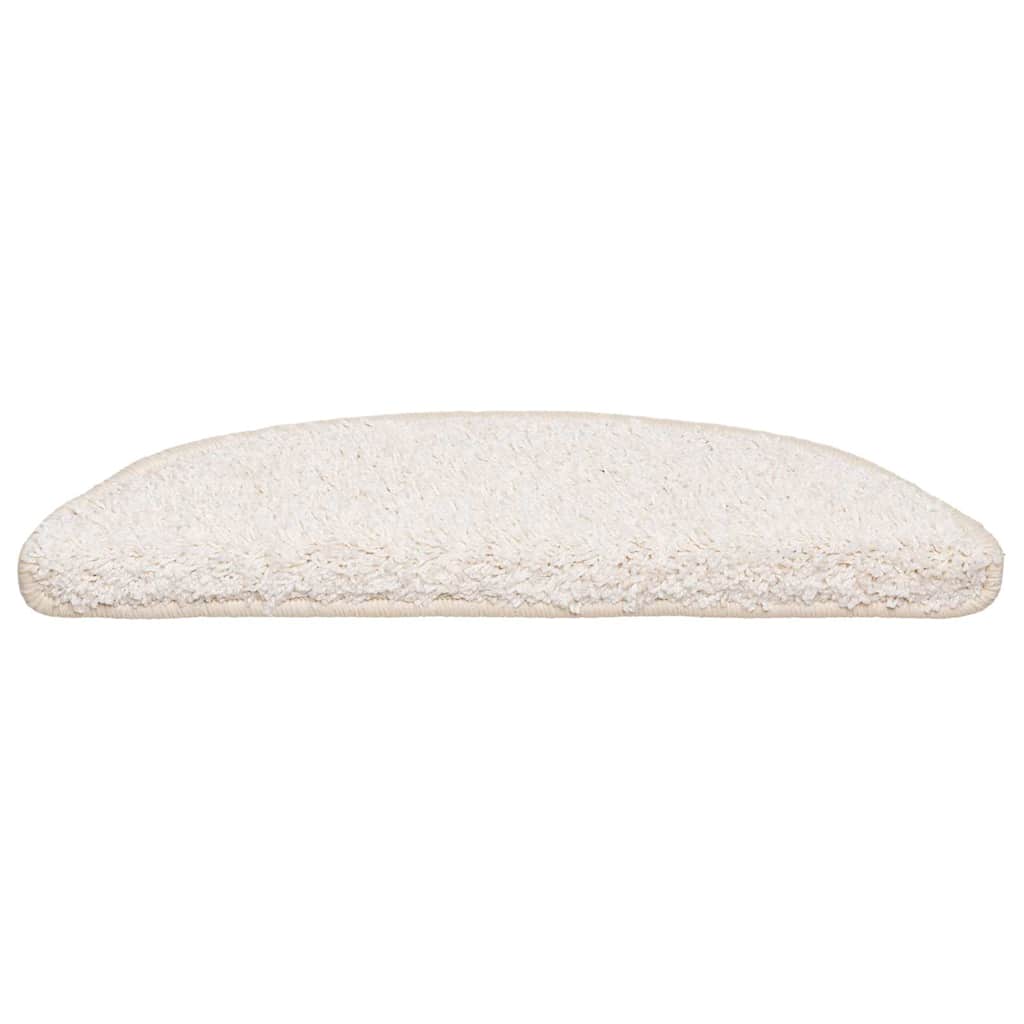 Tapis de marche d'escalier 20 pcs. 56x17x3 cm Blanc Demi-rond