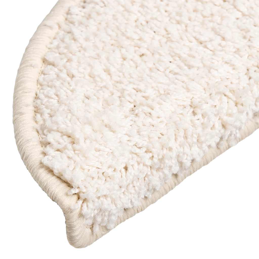 Tapis de marche d'escalier 20 pcs. 56x17x3 cm Blanc Demi-rond