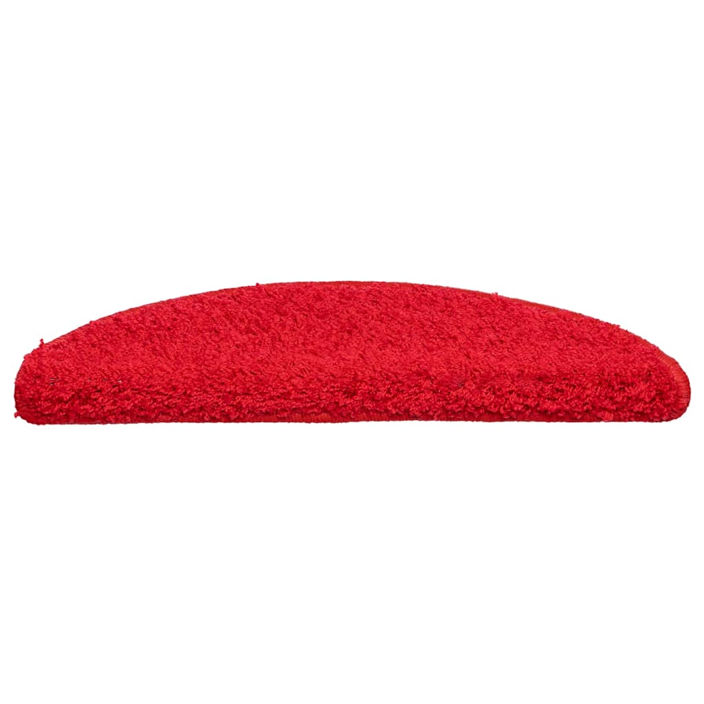 Tapis de marches 20 pces 56x17x3 cm Rouge Semi-rond