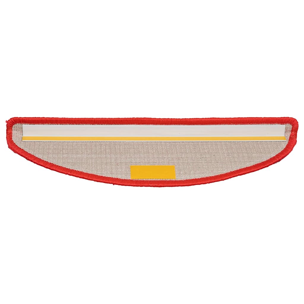 Tapis de marches 20 pces 56x17x3 cm Rouge Semi-rond